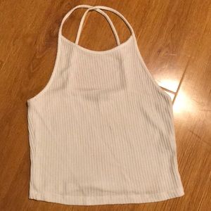 White Ribbed Brandy Melville Crop Top